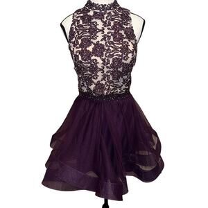 TLC Say Yes to the Dress 2-Piece Purple Homecoming Prom Pageant Dress Size 1